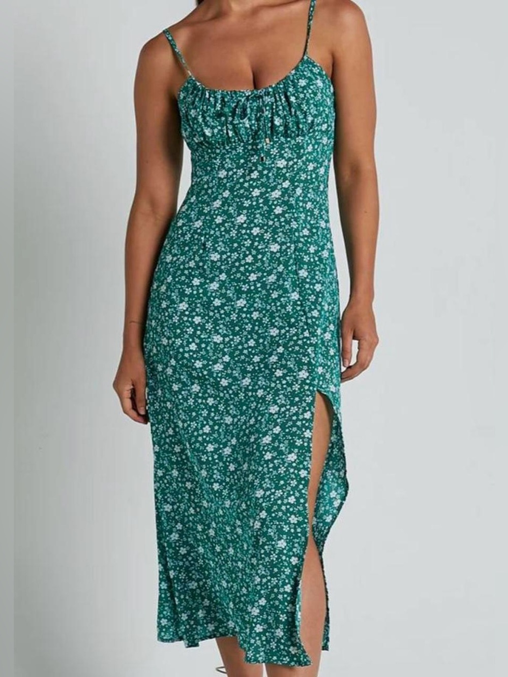 Showpo Willa Midi Dress Green Floral Size 12